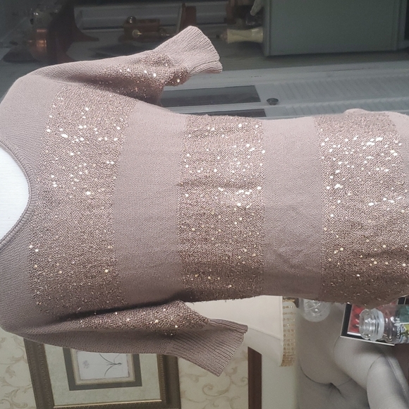 Cocoa brown sequined top - Picture 3 of 5